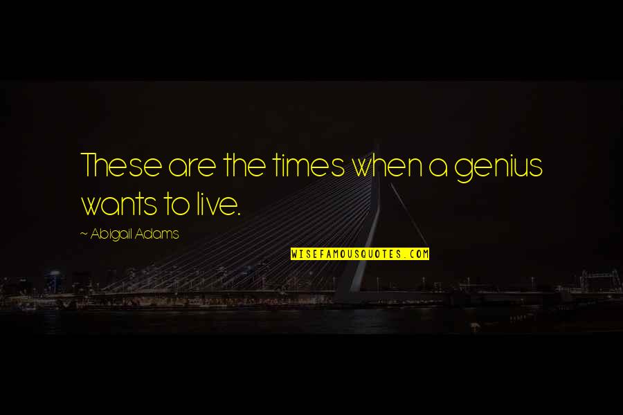 Romie Strydom Quotes By Abigail Adams: These are the times when a genius wants Romie Strydom Quotes By Abigail Adams: These are the times when a genius wants