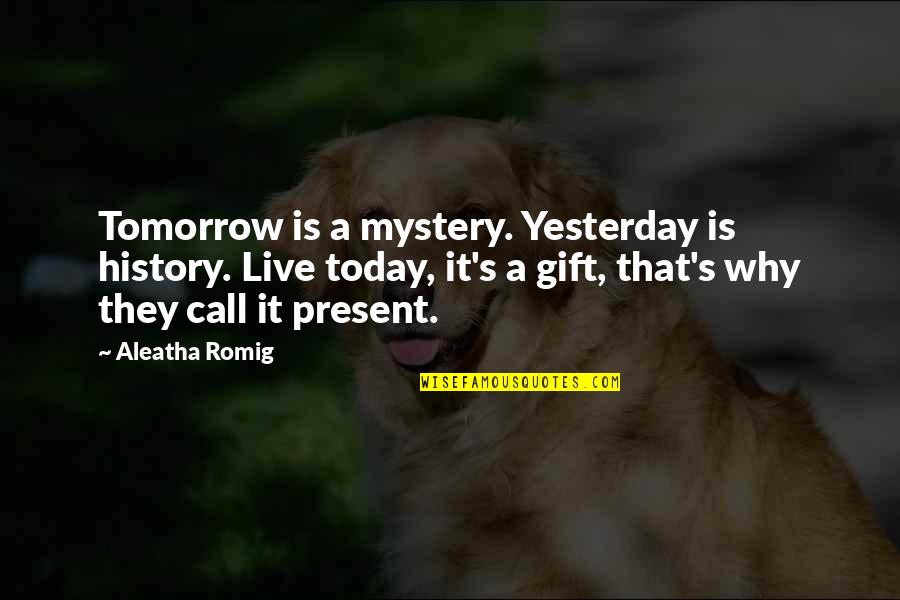 Romig Quotes By Aleatha Romig: Tomorrow is a mystery. Yesterday is history. Live
