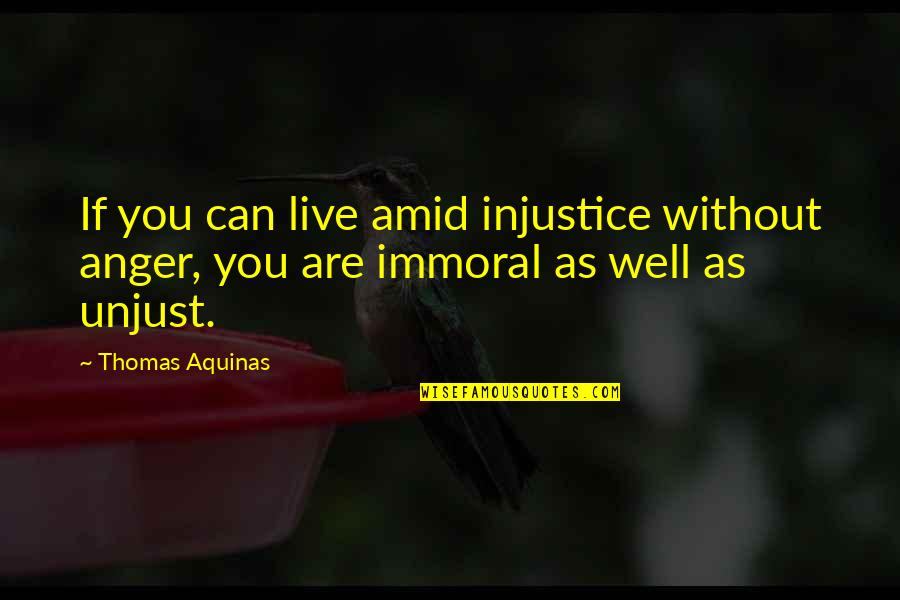 Romish Defined Quotes By Thomas Aquinas: If you can live amid injustice without anger,