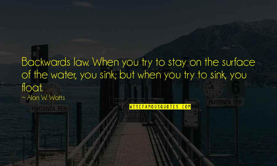 Ron Dennis Quotes By Alan W. Watts: Backwards law. When you try to stay on