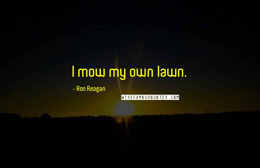 Ron Reagan quotes: I mow my own lawn.