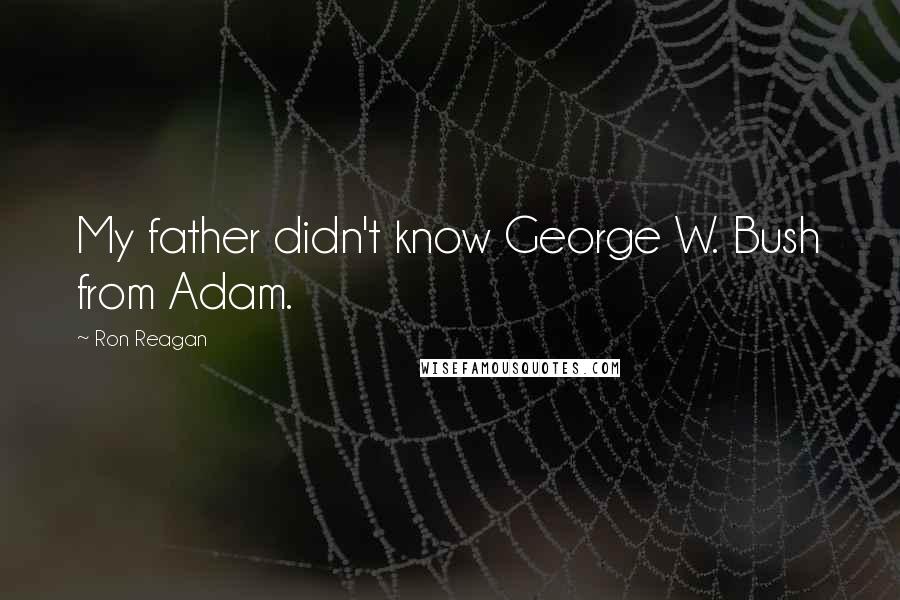 Ron Reagan quotes: My father didn't know George W. Bush from Adam.