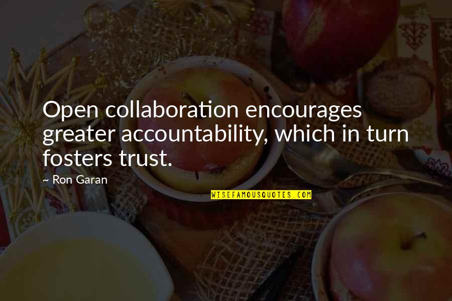 Ron Ron Quotes By Ron Garan: Open collaboration encourages greater accountability, which in turn