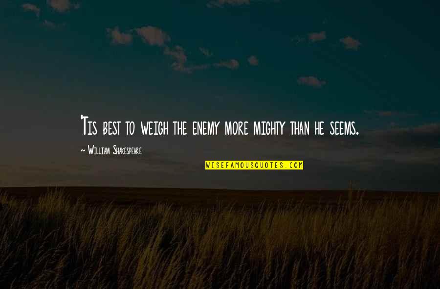 Ron Wolforth Quotes By William Shakespeare: 'Tis best to weigh the enemy more mighty