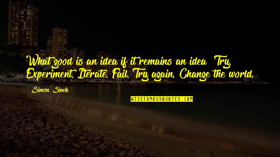 Ronadro Quotes By Simon Sinek: What good is an idea if it remains Ronadro Quotes By Simon Sinek: What good is an idea if it remains