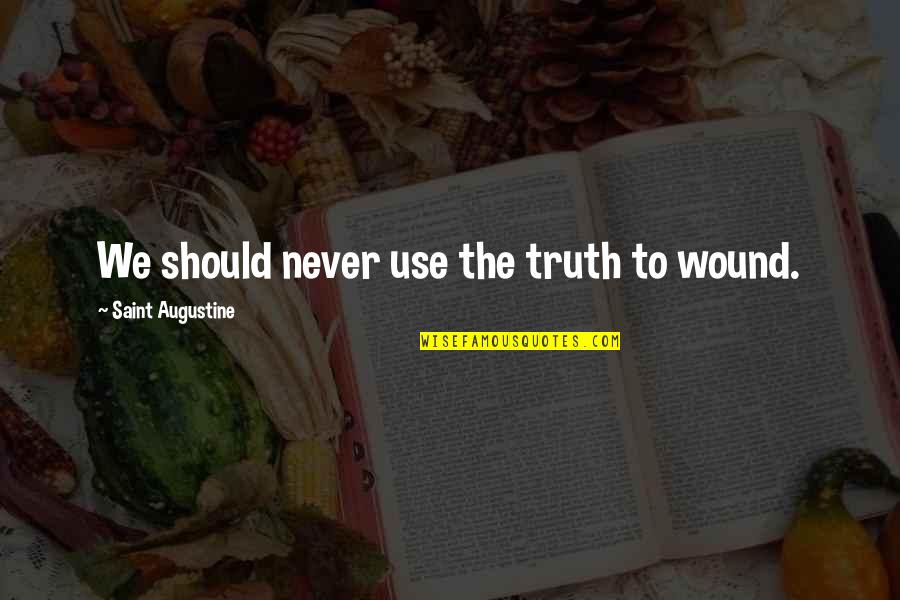 Ronald Reagan Iran Contra Quotes By Saint Augustine: We should never use the truth to wound. Ronald Reagan Iran Contra Quotes By Saint Augustine: We should never use the truth to wound.