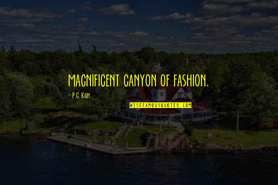 Rondanini Sculpture Quotes By P.G. Kain: magnificent canyon of fashion.