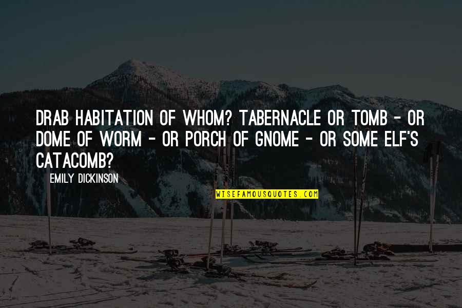 Rondee Quotes By Emily Dickinson: Drab Habitation of Whom? Tabernacle or Tomb -