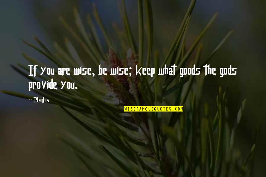 Rondee Quotes By Plautus: If you are wise, be wise; keep what