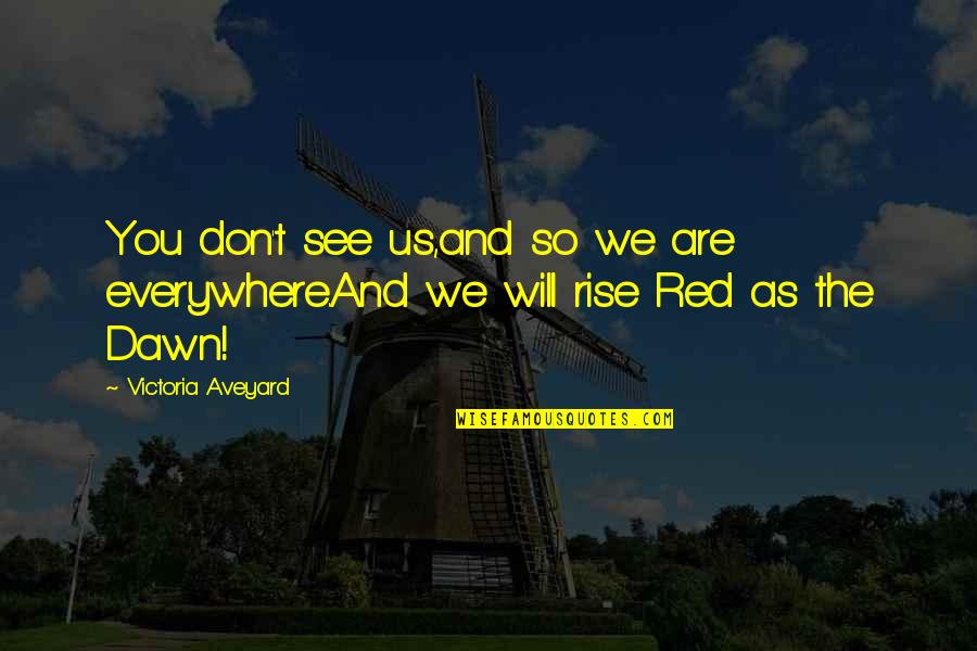Rondkomen Quotes By Victoria Aveyard: You don't see us,and so we are everywhere.And Rondkomen Quotes By Victoria Aveyard: You don't see us,and so we are everywhere.And