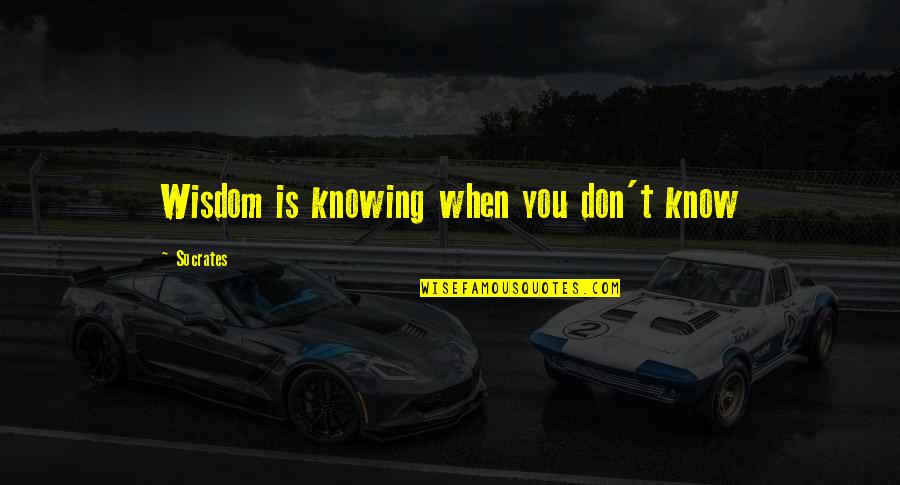 Ronica Quotes By Socrates: Wisdom is knowing when you don't know