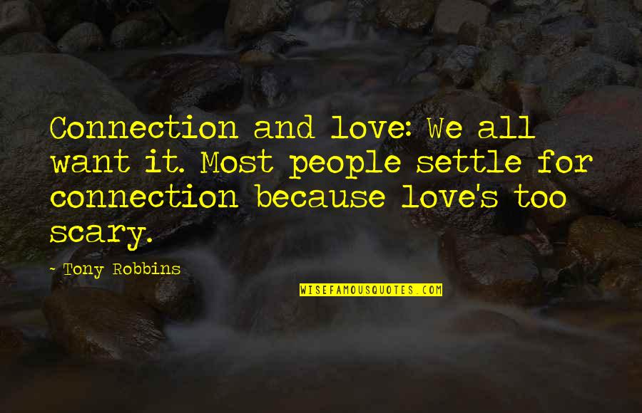 Ronnen David Quotes By Tony Robbins: Connection and love: We all want it. Most