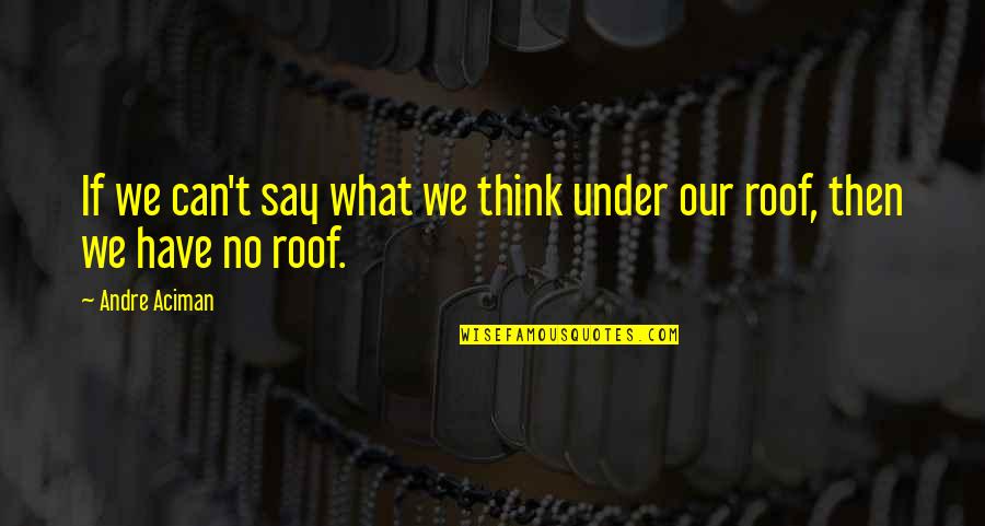 Roof Quotes By Andre Aciman: If we can't say what we think under