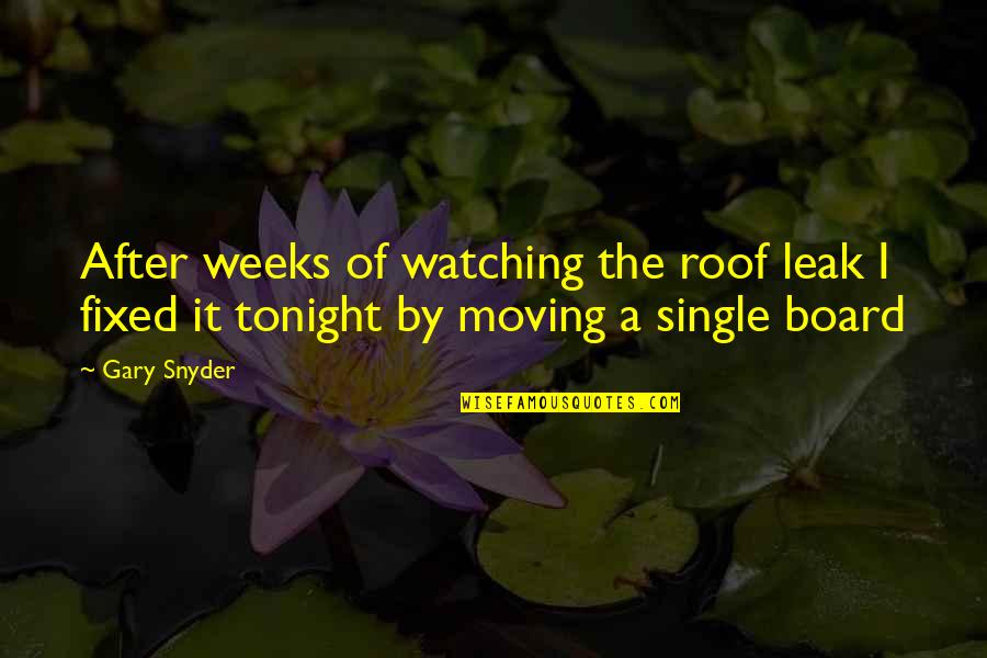 Roof Quotes By Gary Snyder: After weeks of watching the roof leak I
