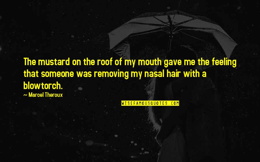 Roof Quotes By Marcel Theroux: The mustard on the roof of my mouth