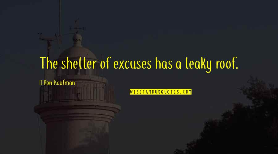 Roof'd Quotes By Ron Kaufman: The shelter of excuses has a leaky roof.