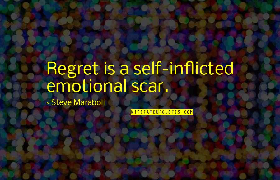 Rooftop View Quotes By Steve Maraboli: Regret is a self-inflicted emotional scar.