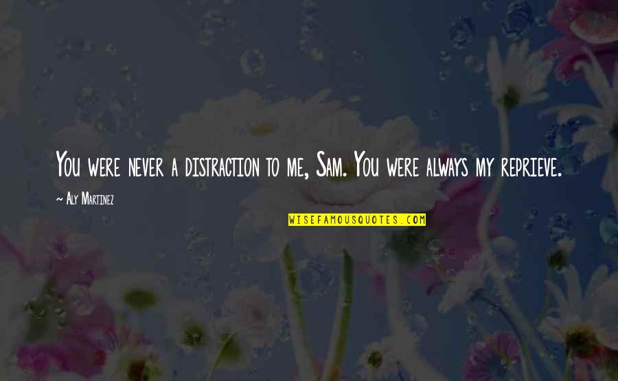 Rooftops Song Quotes By Aly Martinez: You were never a distraction to me, Sam.