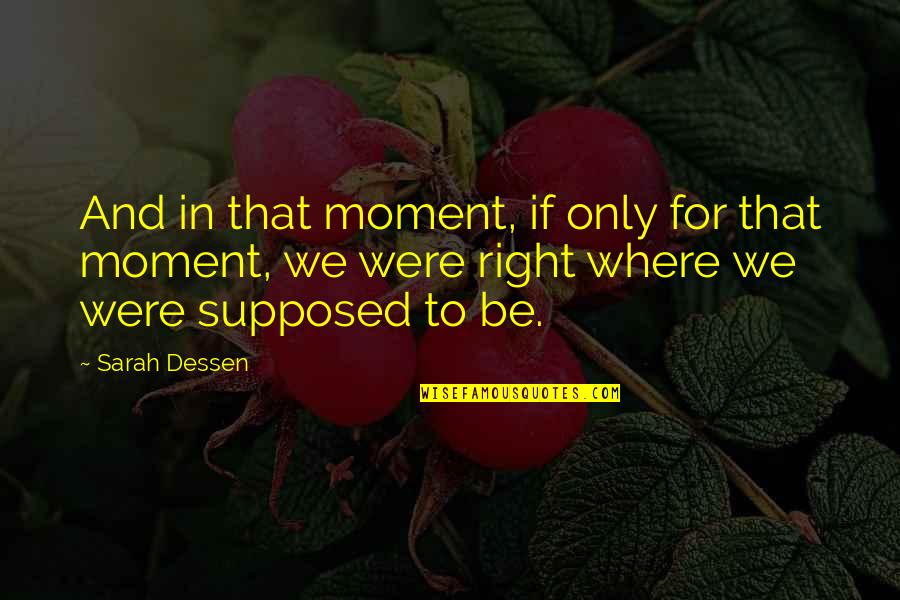 Roohullah Wallpapers Quotes By Sarah Dessen: And in that moment, if only for that