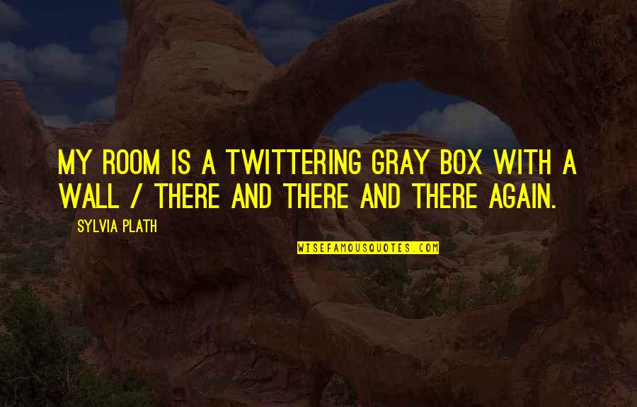 Room Wall Quotes By Sylvia Plath: My room is a twittering gray box with