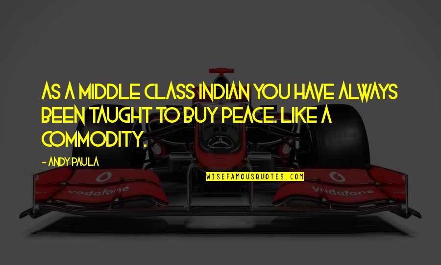 Roomed Quotes By Andy Paula: As a middle class Indian you have always