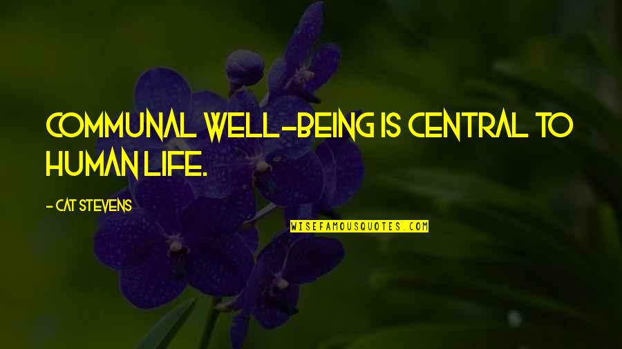Rooof Quotes By Cat Stevens: Communal well-being is central to human life.