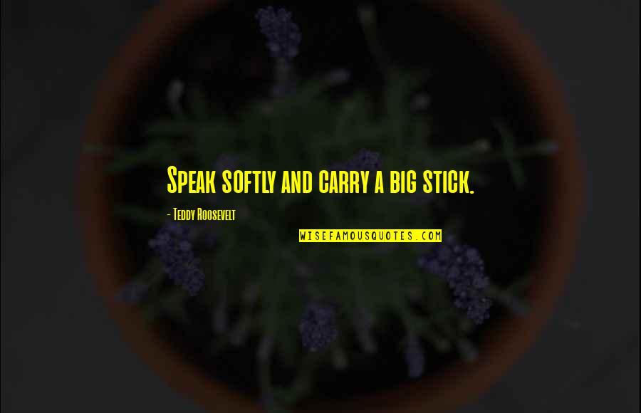Roosevelt Big Stick Quotes By Teddy Roosevelt: Speak softly and carry a big stick.