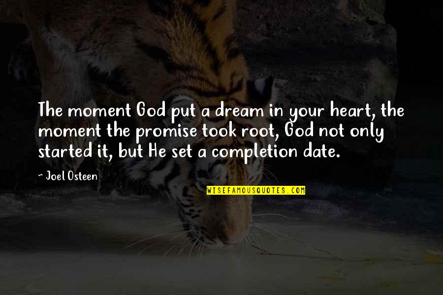 Root Quotes By Joel Osteen: The moment God put a dream in your