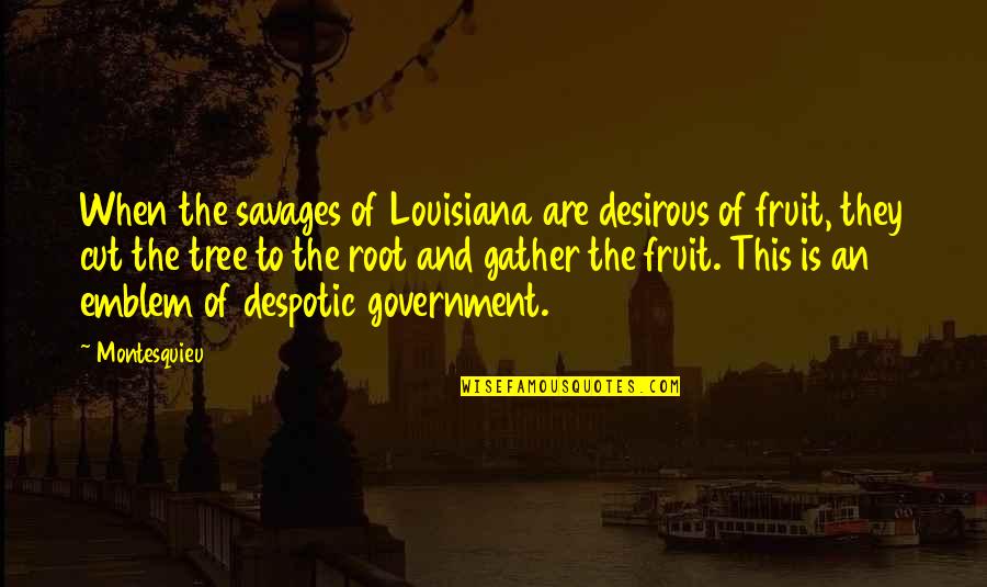 Root Quotes By Montesquieu: When the savages of Louisiana are desirous of