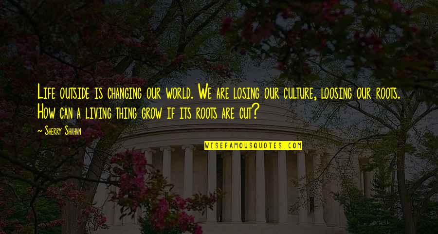 Roots And Culture Quotes By Sherry Shahan: Life outside is changing our world. We are
