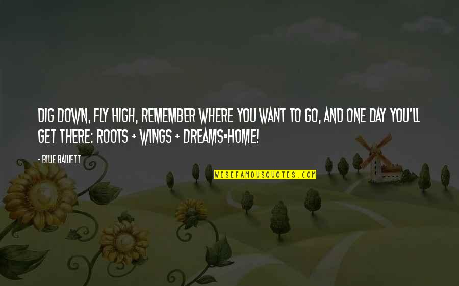 Roots And Home Quotes By Blue Balliett: Dig down, fly high, remember where you want