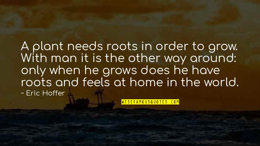 Roots And Home Quotes By Eric Hoffer: A plant needs roots in order to grow.