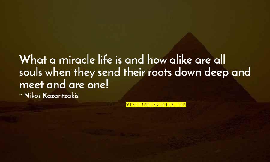 Roots And Life Quotes By Nikos Kazantzakis: What a miracle life is and how alike