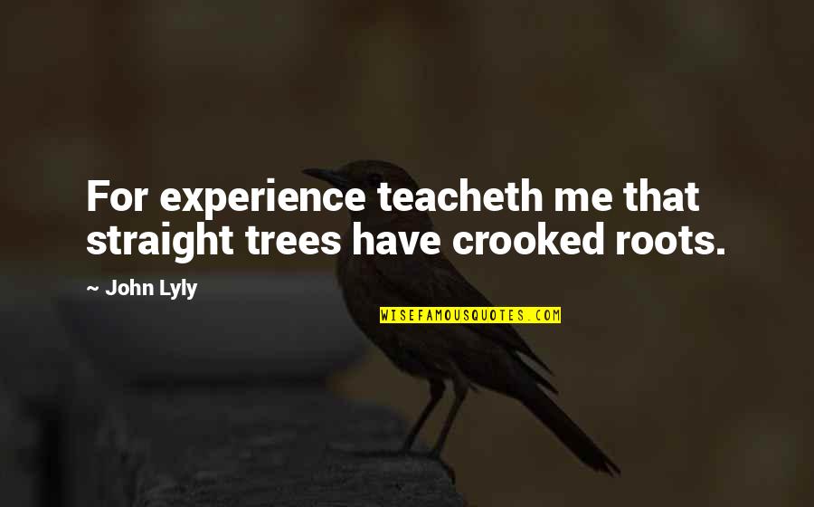 Roots Of A Tree Quotes By John Lyly: For experience teacheth me that straight trees have