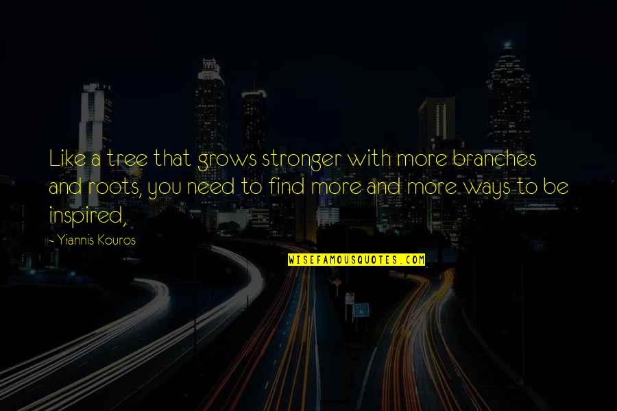 Roots Of A Tree Quotes By Yiannis Kouros: Like a tree that grows stronger with more