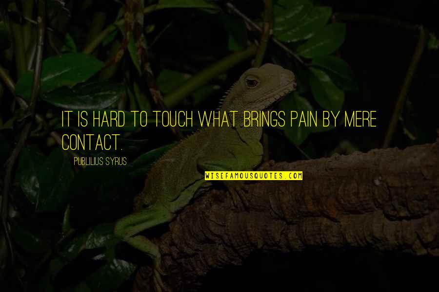 Roping Inspirational Quotes By Publilius Syrus: It is hard to touch what brings pain