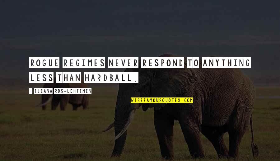 Ros Quotes By Ileana Ros-Lehtinen: Rogue regimes never respond to anything less than Ros Quotes By Ileana Ros-Lehtinen: Rogue regimes never respond to anything less than