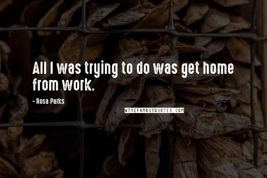 Rosa Parks quotes: All I was trying to do was get home from work.