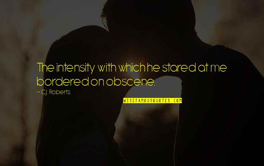 Rosaire Appel Artists Quotes By C.J. Roberts: The intensity with which he stared at me