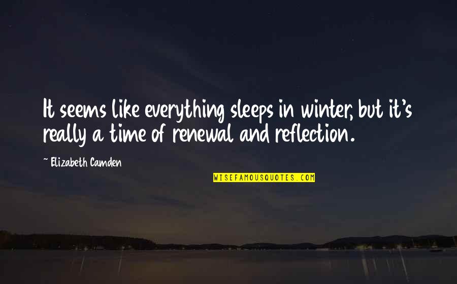 Rosalind G Brewer Quotes By Elizabeth Camden: It seems like everything sleeps in winter, but