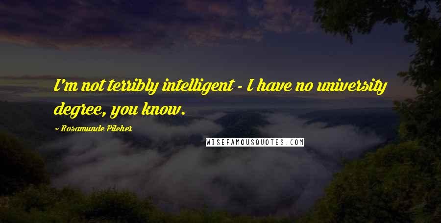 Rosamunde Pilcher quotes: I'm not terribly intelligent - I have no university degree, you know.