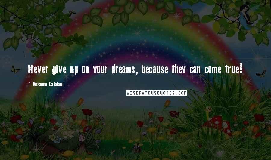 Rosanne Catalano quotes: Never give up on your dreams, because they can come true!