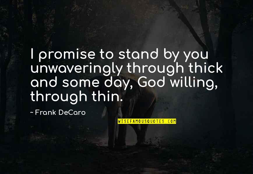 Rosarot Quotes By Frank DeCaro: I promise to stand by you unwaveringly through