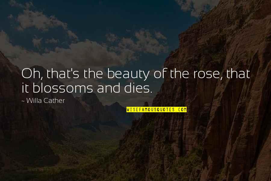 Rose And Death Quotes By Willa Cather: Oh, that's the beauty of the rose, that