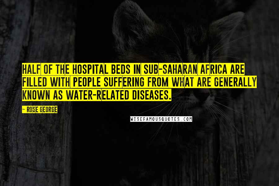 Rose George quotes: Half of the hospital beds in sub-Saharan Africa are filled with people suffering from what are generally known as water-related diseases.