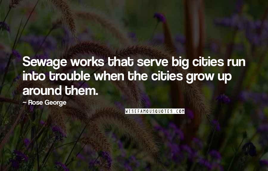 Rose George quotes: Sewage works that serve big cities run into trouble when the cities grow up around them.