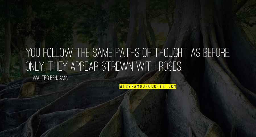 Rose With Quotes By Walter Benjamin: You follow the same paths of thought as