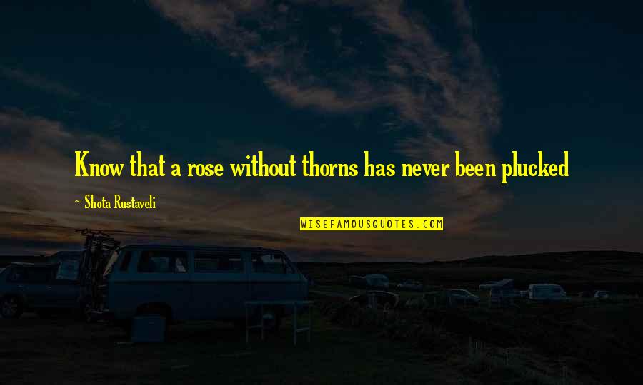 Rose With Thorns Quotes By Shota Rustaveli: Know that a rose without thorns has never