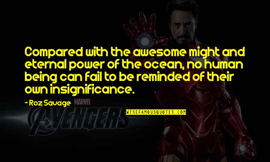 Rosebuddy Quotes By Roz Savage: Compared with the awesome might and eternal power