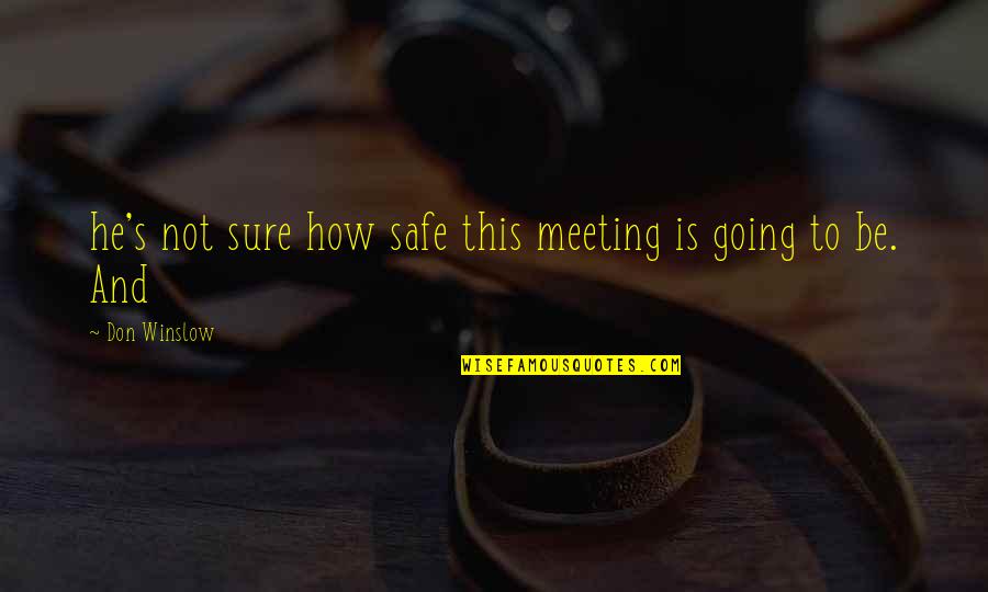Rosenbloom Law Quotes By Don Winslow: he's not sure how safe this meeting is Rosenbloom Law Quotes By Don Winslow: he's not sure how safe this meeting is
